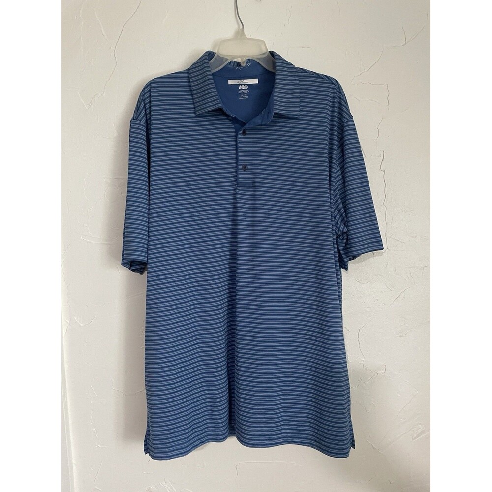 Men's Greg Norman Polo Golf Shirt Blue  XL